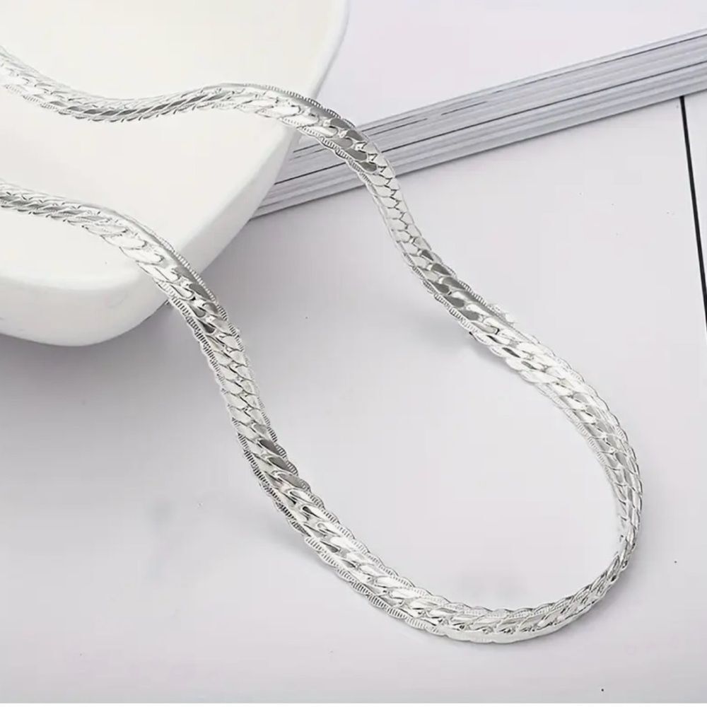 18” 925 Sterling Silver Cuban Chain Necklace